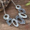 New Color Painting Oil Hollow Oval Geometric Necklace Personality Exaggerated Women's High Sense Irregular Neck Chain