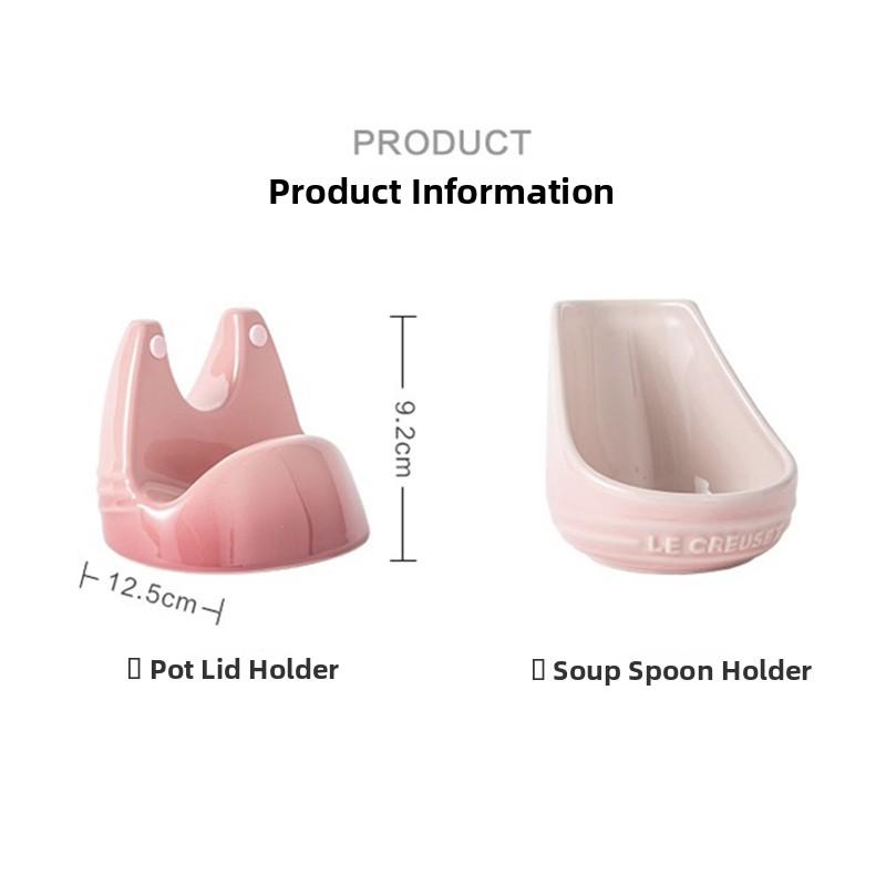 Porta Coperchi Pentola Portacucchiaio Organizzatore Cucina Supporto in Ceramica Porta Pentola Senza Foratura LE CREUSET Colore Fresco