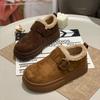 Women's elastic thick soles winter fur one warm anti-cold padded snow boots non-slip wear casual sports cotton boots fur shoes