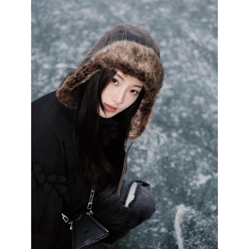 Russian Aviator Hat - Winter Pilot Style Fur Trapper Hat with Ear Flaps for Skiing Snowboarding