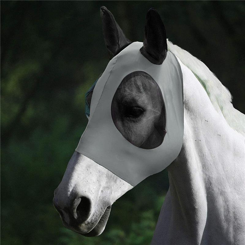 

1Pc Anti-Fly Mesh Equine Mask Horse Mask Stretch Bug Eye Horse Fly Mask With Covered Ears Horse Fly Mask Long Nose With Ears