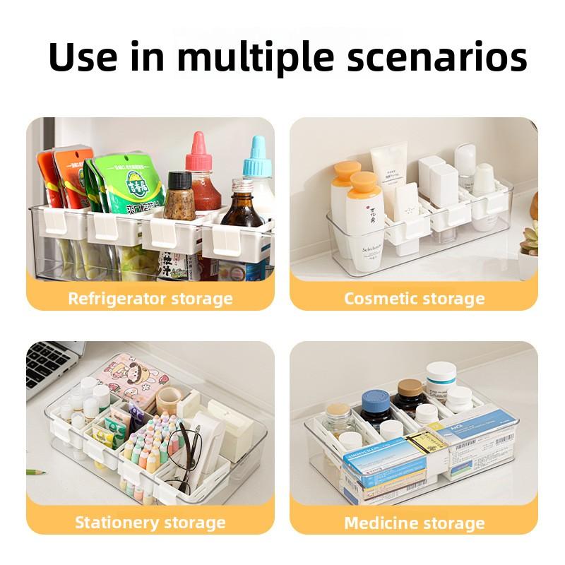 Refrigerator partition plate Retractable Hanging Box Refrigerator Adjustment Snap-on Side Door Sauce Bag Snack Organize
