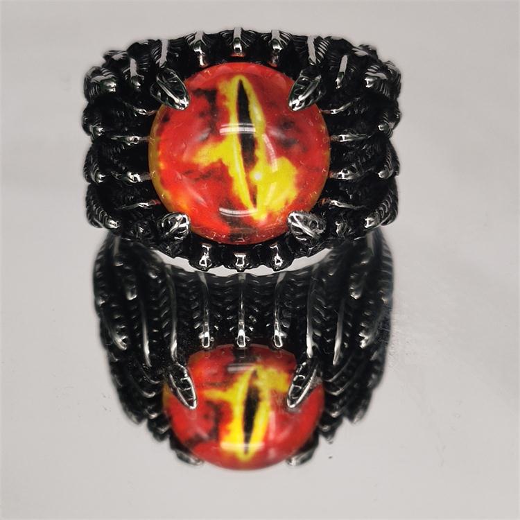 

Серебряное кольцо S925, мужское ретро трехцветное кольцо с глазом привидения 12 жёлтый