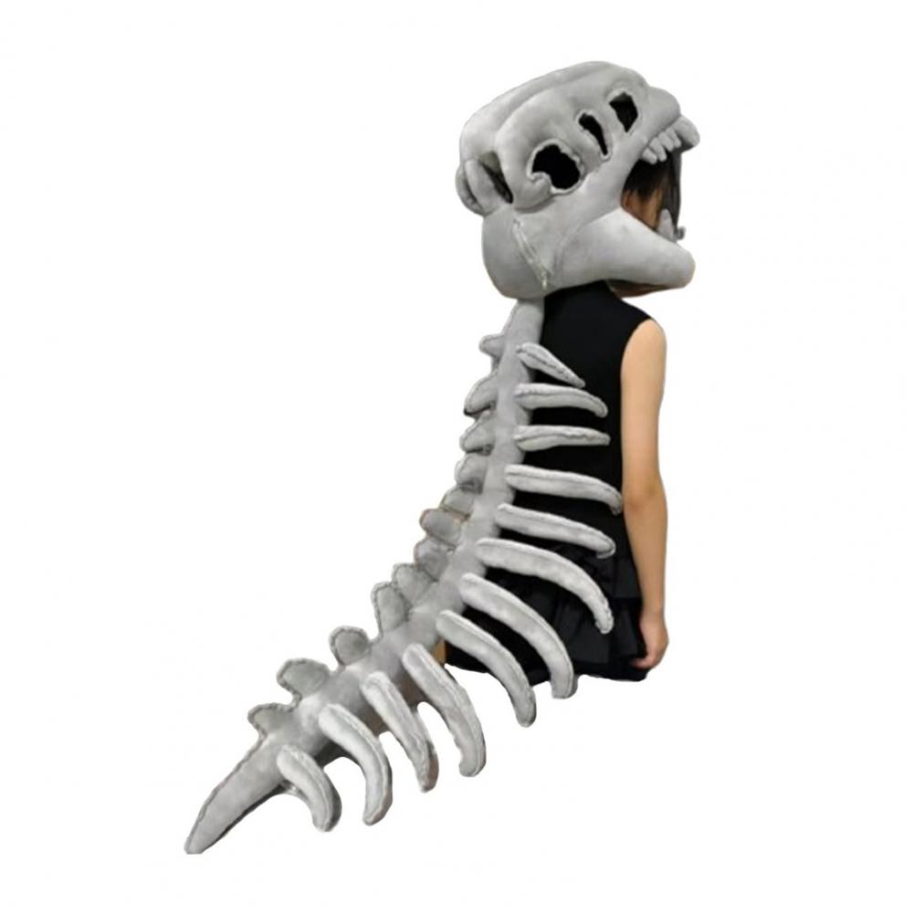 

Стиль Костюм Взрослый Костюм Скелета Динозавра с Головным Убором-Черепом и Накладкой на Позвоночник для Хэллоуина, Косплей-Наряд серый