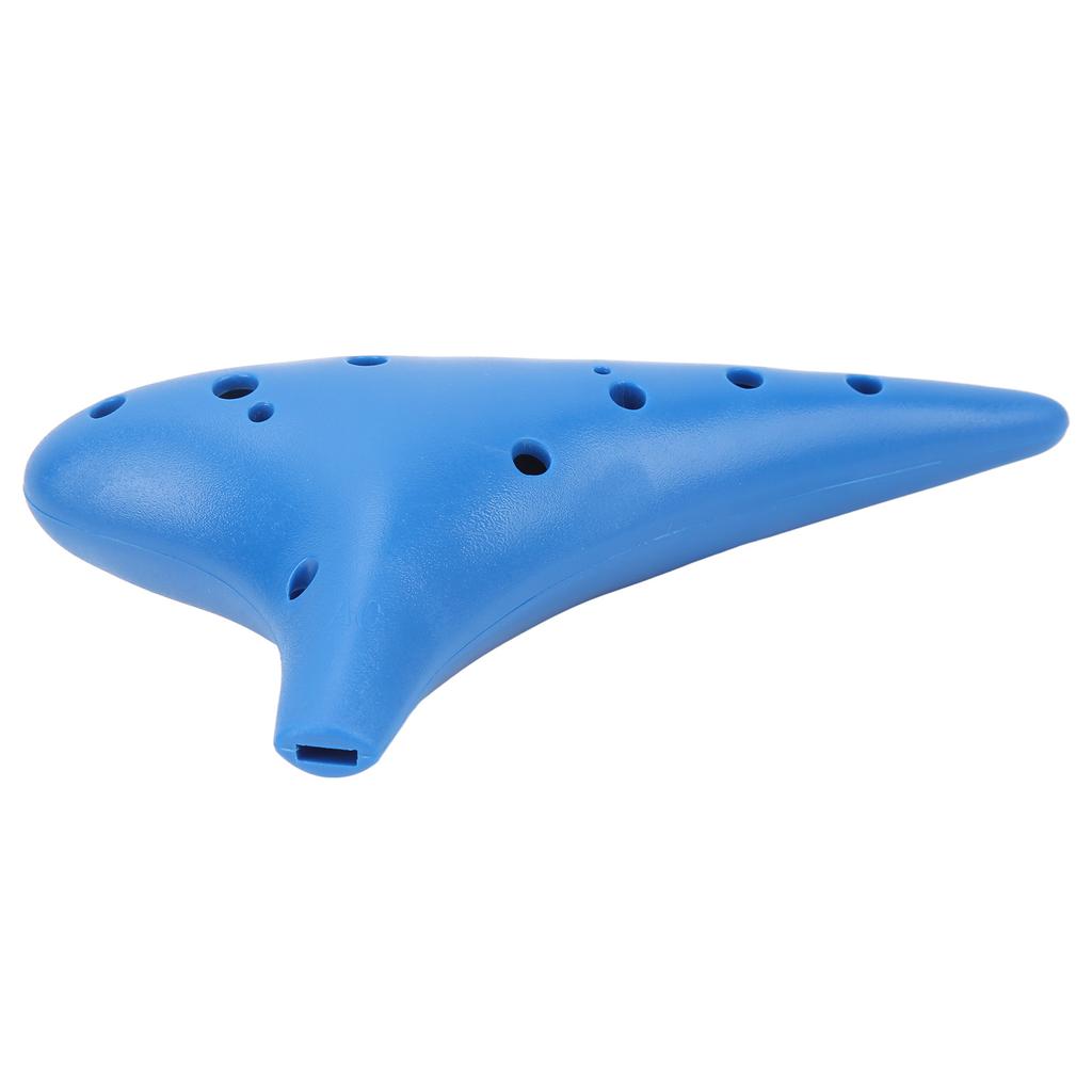Ocarina 12 Holes Plastic Portable Wind Instrument Blue for Professional Beginner