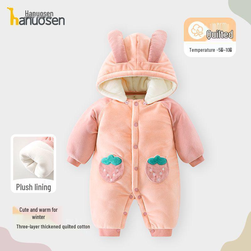 

Baby Autumn/Winter Hooded Jumpsuit - Long Sleeve, Cute, Fun, Velvet-Enhanced, Warm, Skin-Friendly Onesie 66
