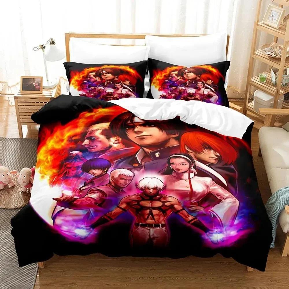 Anime The King Of Fighter Bedding Set Boys Girls Twin Queen Size Duvet Cover Pillowcase Bed Kids Adult Home Textile Customizable
