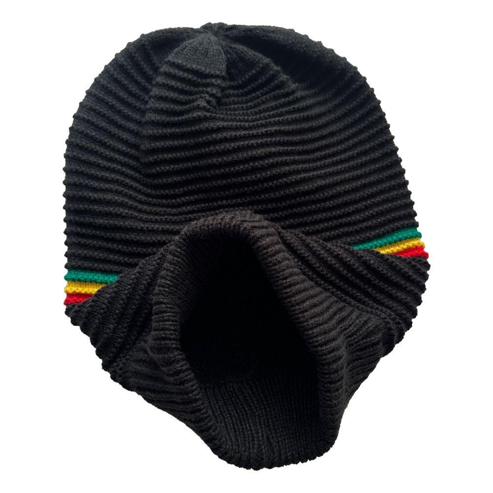 Striped Color Jamaica Knitted Hat Hip Hop Hat Skull Caps Weaving Reggae Hat Winter Autumn