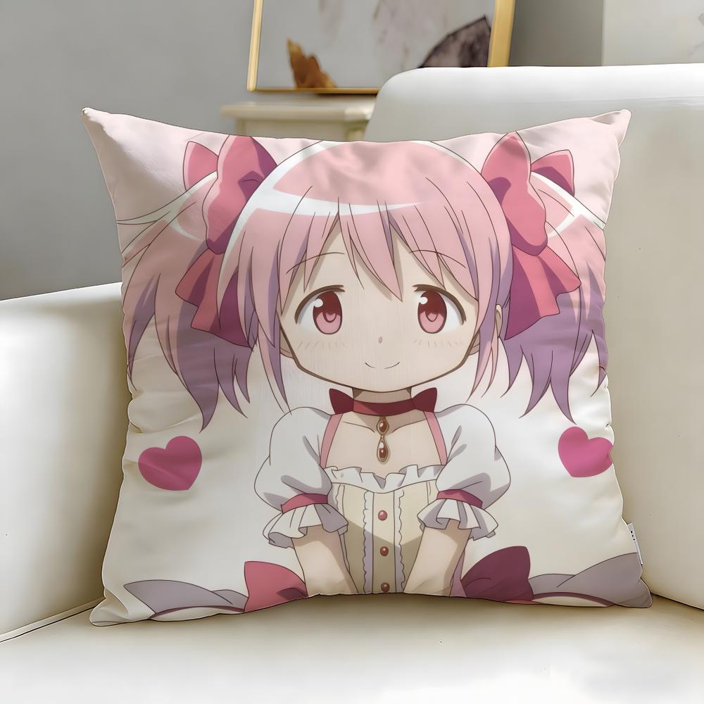 classic anime Puella Magi Madoka Magica Cushion Cover Soft EasyWash Pillow Case Versatile for Couch Bed Travel and Office