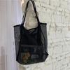 Mesh Hollow Out Tote Bag Women  Trendy Women's Handbag Sandy Beach Shoulder Bag Large Capacity Canvas Shoping Girl Tote sac