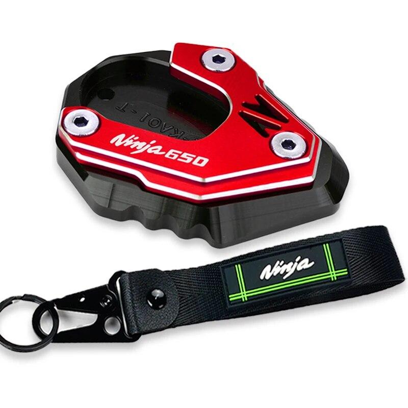 Ninja650 2023 For Kawasaki NINJA 650 RS 2017-2023 2022 Motorcycle Accessories Kickstand Side Stand Enlarger Pad Keyring