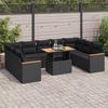 VidaXL Garden Lounge Set 10 Pcs with Cushions Black Wicker Acacia 3327527