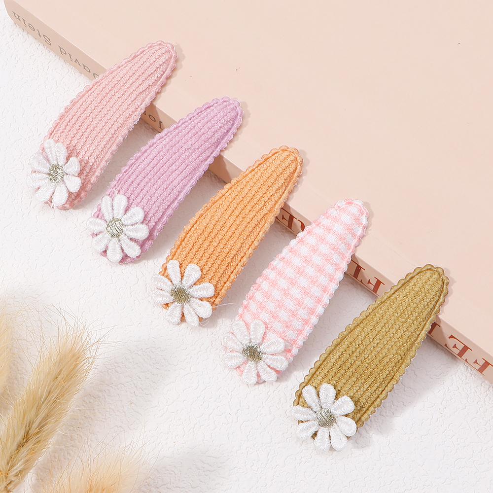 2/4 szt. Ins Kwiatowy Nadruk Bawełna Stop Klamry Zatrzaskowe Kokarda do Włosów Zestaw Tkanina Krata Wsuwki do Włosów Spinki do Włosów Dziewczynki Dzieci Nakrycie Głowy