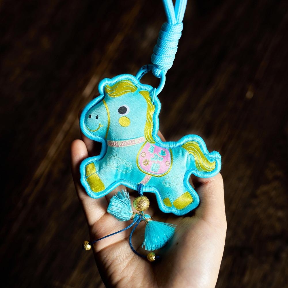 Duftendes Pony Sachet Anhänger Stickerei Hängend Jahr des Pferdes Anhänger Kreativer Glücksbringer Pferd Quaste Schlüsselanhänger Frühlingsfest