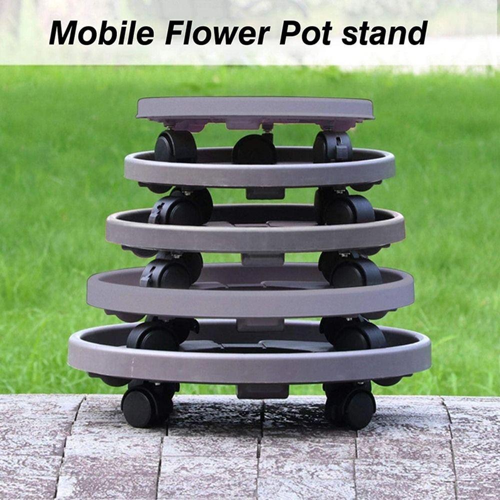 Heavy Duty Mobile Flower Pot Stand Universal Casters Flower Pot Rack  Indoor Outdoor