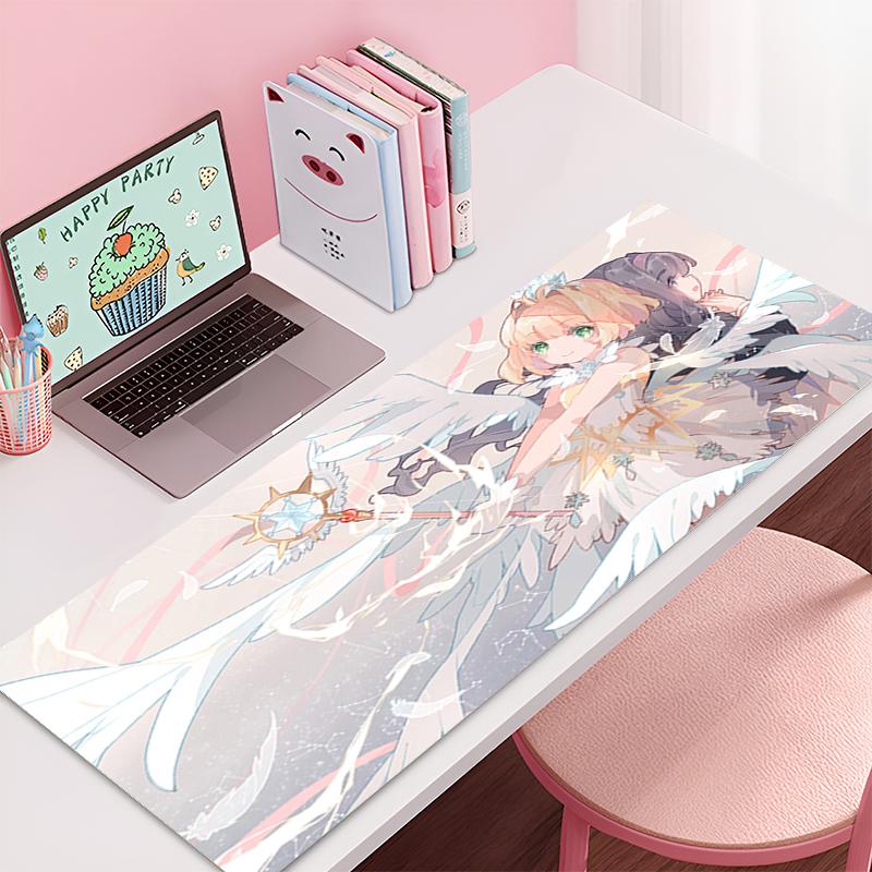 Gaming Accessories Gamer Keyboard Desk Mat C-Cardcaptor Sakura Kawaii Non-Slip Laptop Notebook Office Mousepad 900X400 Mouse Mat