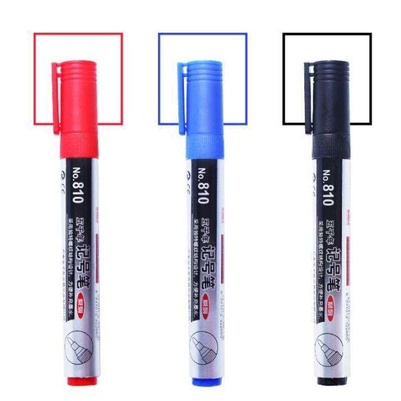 1pc Permanent Oily Marker Black Ink 2.0mm Waterproof Quick Drying For Metal, Plastic, Tiles, Glass, School and Office Supplie