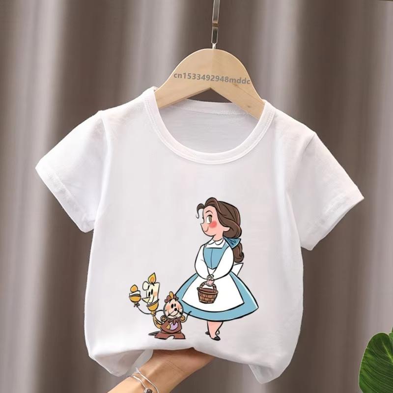 Hot Selling Little Princess Ariel Jennifer Cinderella Printed Childrens Unisex Women Tshirt Cotton Tshirt Summer