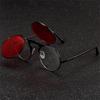 Vintage Steampunk Round Double Sunglasses Men Women Round Flip Sun Glasses UV Eye Protection Eyewear Colorful Costume Eyeglasses