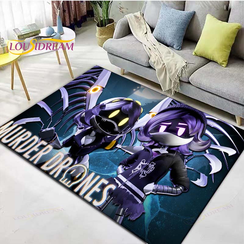 Hot Cartoon Murder Drone Floor Mat INS Style Soft Bedroom Floor House Laundry Room Mat Anti-skid Household Carpets Gift
