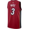Nike X NBA Wade Miami Heat Number 3 Fan Edition Logo Print V-Neck Casual Sleeveless Tank Top Unisex Tops Burgundy 877211-612