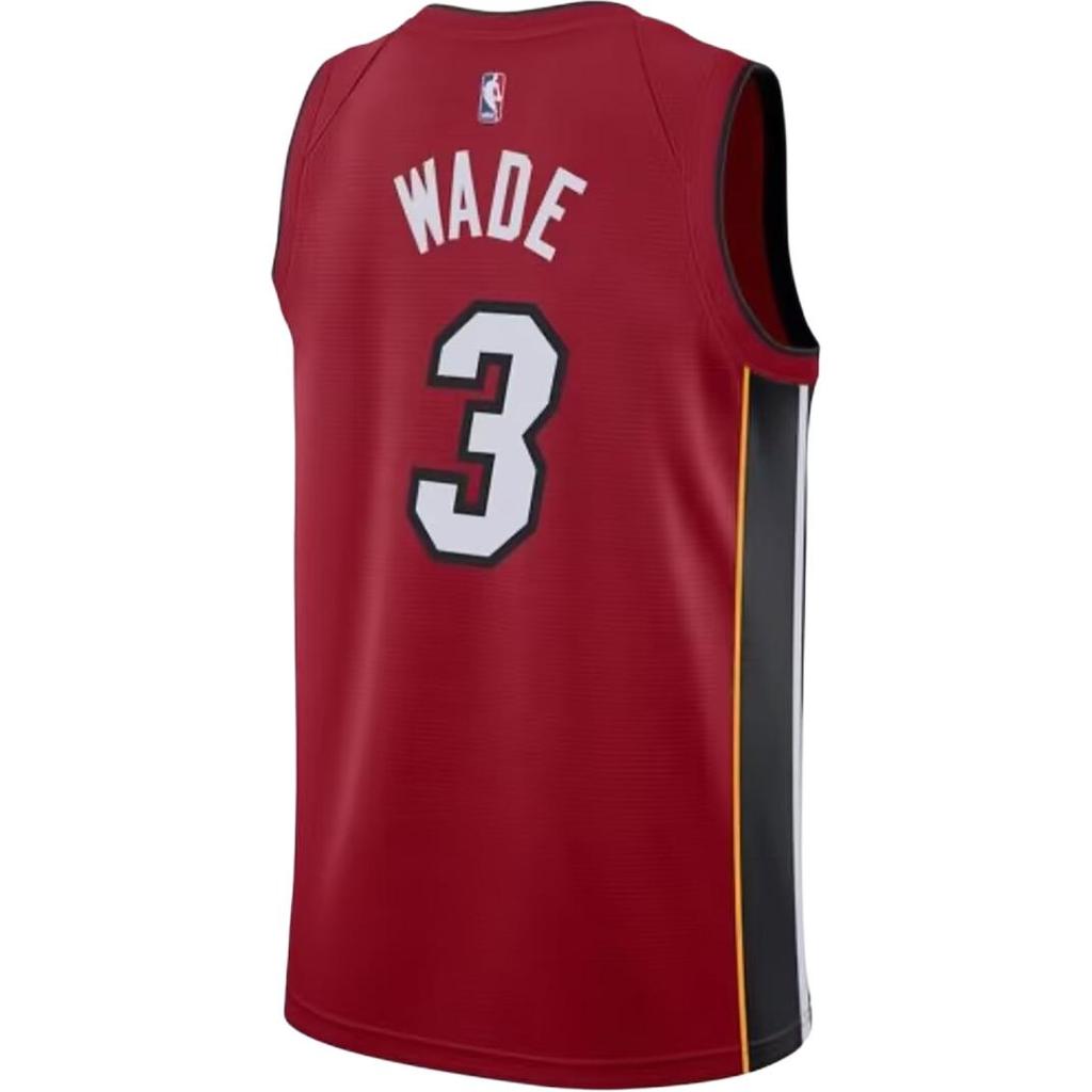 Nike X NBA Wade Miami Heat Number 3 Fan Edition Logo Print V-Neck Casual Sleeveless Tank Top Unisex Tops Burgundy 877211-612