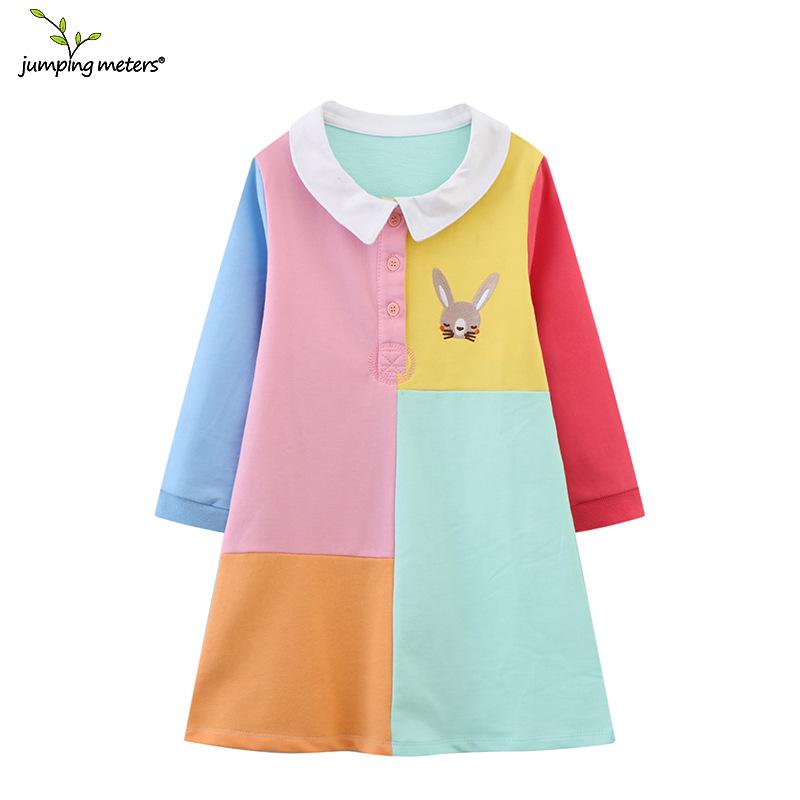 2025 Spring & Fall European American Baby Girls' Knitted Spliced Dress