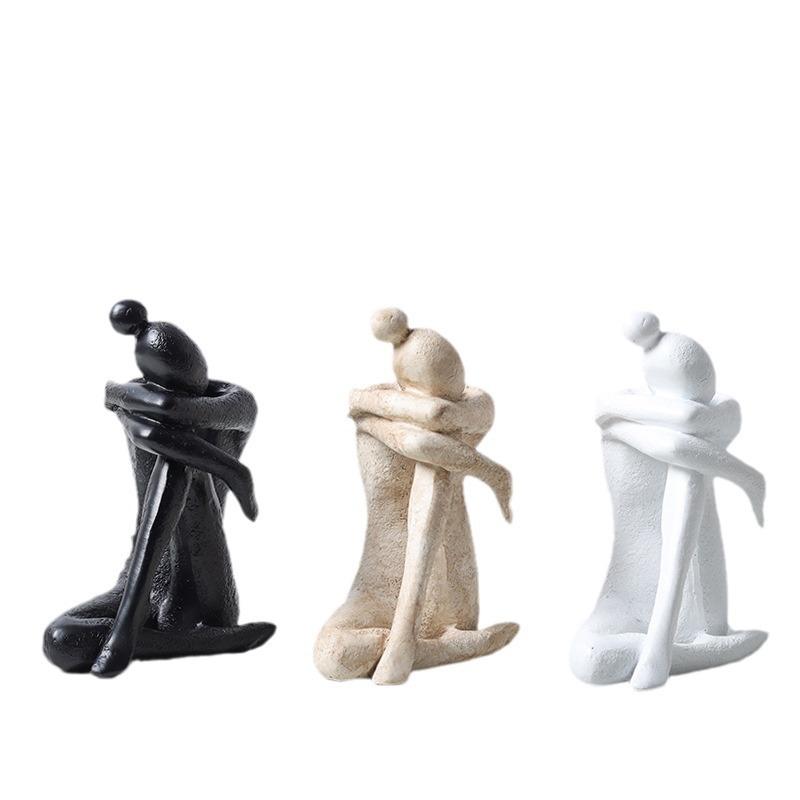 Nordische Wabi Sabi Harz Buchstütze Skulptur Kniende Figur Heimdeko Modern Minimalistisch