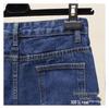 Hög midja Smal passform Retro Midi Denimkjol med Enkelknäppt Sprund