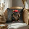 1pc Pillowcase, Overweight Black Mouse Fashion Design, Soft and Comfortable Polyester Short Plush Fabric, Single-Sided Print, Pillow Insert Not Includ