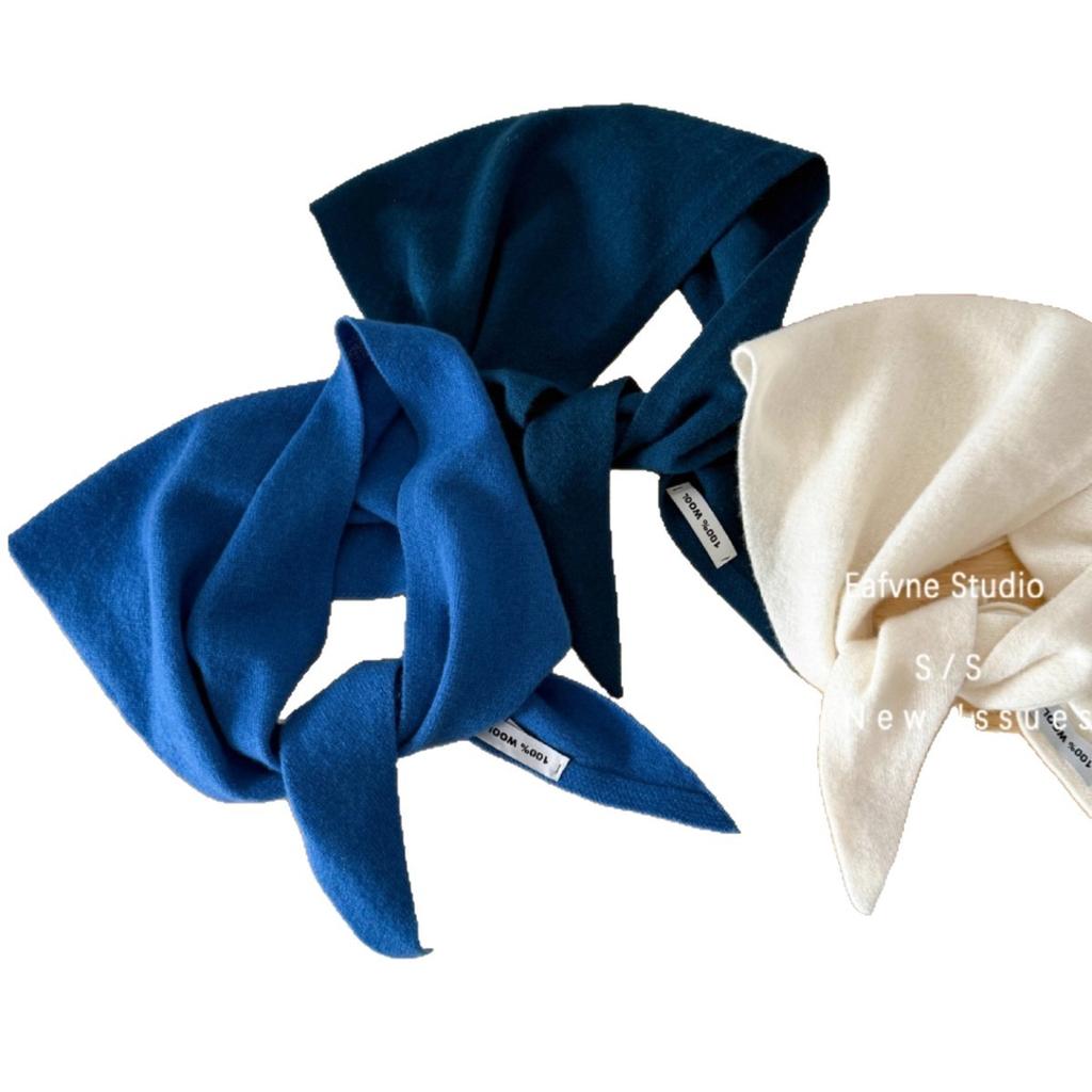 All wool Knitted Triangle Scarf Autumn and Winter Solid Color Versatile Shawl Vest Warm Shoulder Pads