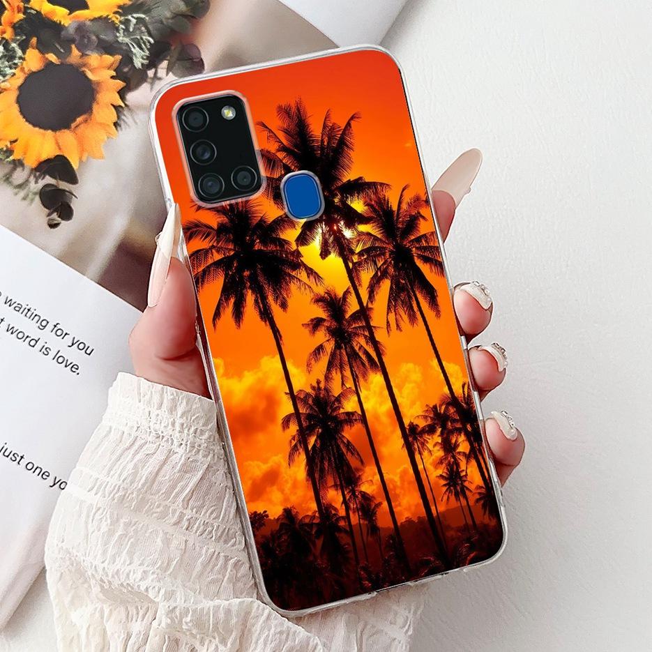 For Samsung Galaxy A21S Case SM-A217F Cute Lucky Koi Painted Cover Soft Slim Phone Case For Samsung A21s A217F Back Cover Bumper