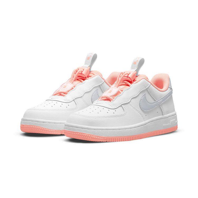Nike Force 1 Toggle PS White Crimson Bliss Kids Sneakers Light-Violet Metallic-Platinum CU5287-103