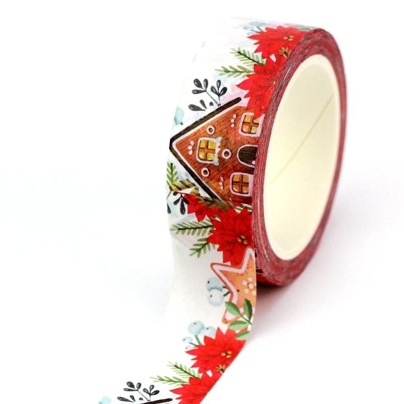 2023 NEW 1PC 10M Deco Winter and Christmas Gingerbread House Candle Dachshund Washi Tape for  Journaling Masking Tape Stationery