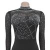 C7045 European & American Fashion Rhinestone Slit Long Dress for Women.