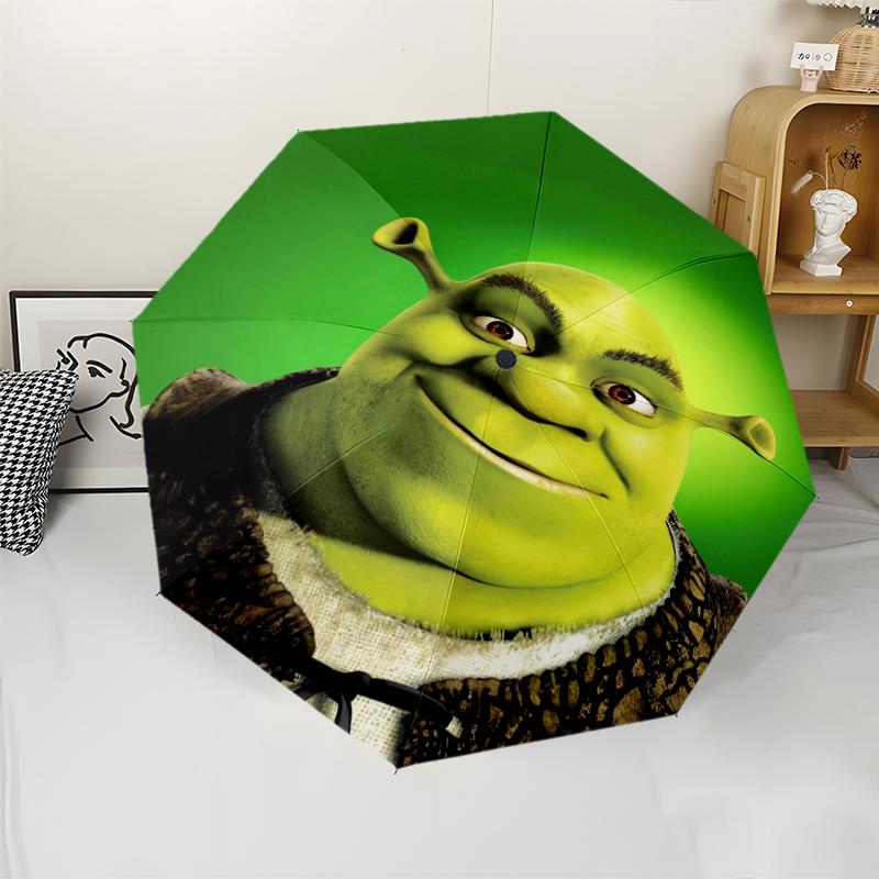 Shrek Theme Automatic Umbrella, Lightweight & Portable, 8 Rib, Perfect for Outdoor Travel, Birthdays, Christmas, Gifts.