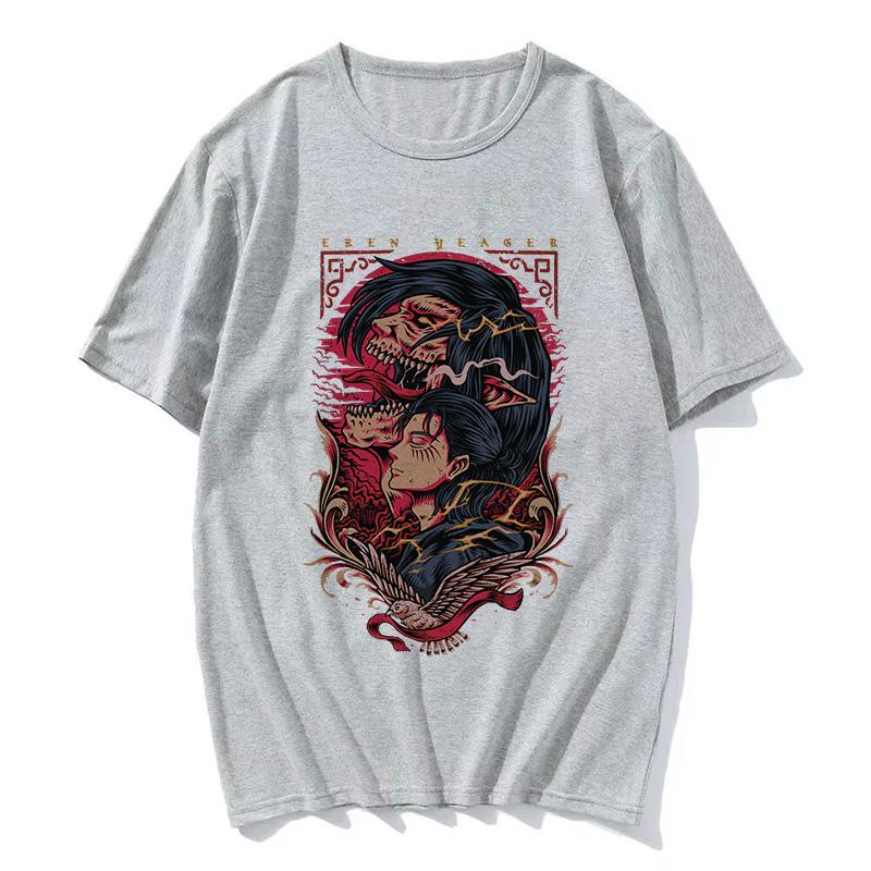 T-shirt Women Men Attack On Titan T Shirt Kawaii Cartoon Titans Attack Graphic Tees Demale Harajuku Summer Tops Japanese Anime