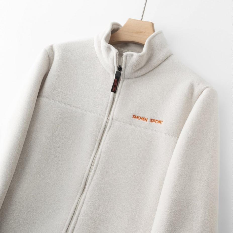 

Men s Autumn/Winter Stand Collar Double-Sided Fleece Jacket - Casual and Thickened for Mid-Aged and Young Fashion 3XL білий