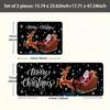 1Pcs Anti Fatigue Kitchen Rugs Santa and Elk Print Waterproof Non-Slip Thick Cushioned Kitchen Mat Heavy Duty Comfort Standing Mat for Kitchen