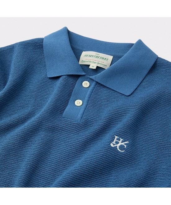Henlikoteun [British Sporting Club] Waffle Short-Sleeves Polo Knit Abwam26711Bux