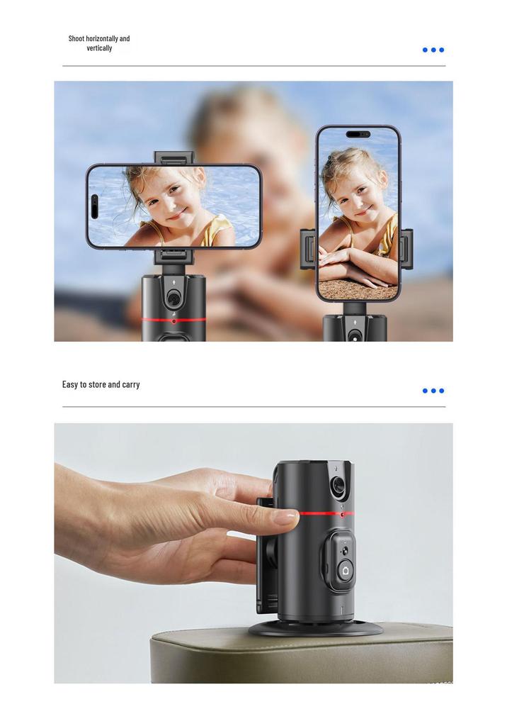 AI Auto Tracking 360° Face Recognition Stand for Mobile Phones & Live Broadcasts