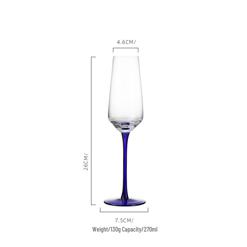 

Shangqi Handmade Blue Stem Champagne & Dessert Glasses (Set of 2)