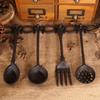 Vintage Iron Spoon and Fork Wall Decor Pendant Retro Old Cast Iron Artistic Accessories for Home Garden Wall Decorative Ornament