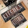 Rustic Wood Grain Kitchen Mat Love in the Kitchen Vintage Floral Border Non Slip Rug Washable Laundry Room Home Decor