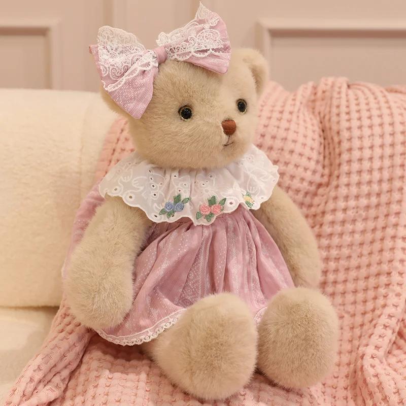 Fiabe Principessa Coniglio Orso Peluche Giocattoli Accogliente Cartone Animato Pizzo Vestito Animale Bambola Divertente Scuotimento Corsa Bambola Adorabile Regalo per Bambini