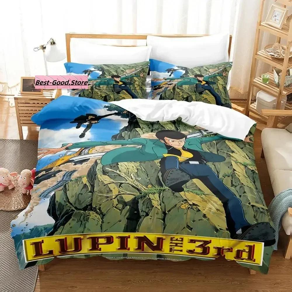 Lupin the 3rd Beding Set Single Twin Ful Quen King-Sized Dimensionsd Dimensions Bed Linen Set Aldult Kid Bedrom Duvetcover Sets 3D Print Anime