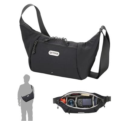 Camera Shoulder Bag 06 AZ by OUTDOOR PRODUCTS, Black. Ultra-lightweight, Round Design with YKK Zippers and Water-repellent Fabric. AMZODCSB06BK