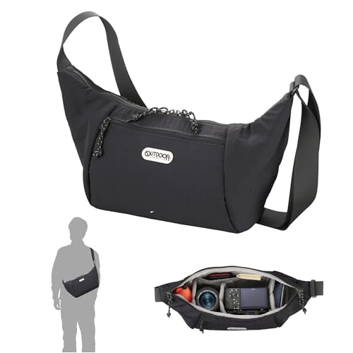 

Hakuba Camera Shoulder Bag 06 AZ by OUTDOOR PRODUCTS, Black. Ultra-lightweight, round design with YKK zippers and water-repellent fabric. AMZODCSB06BK