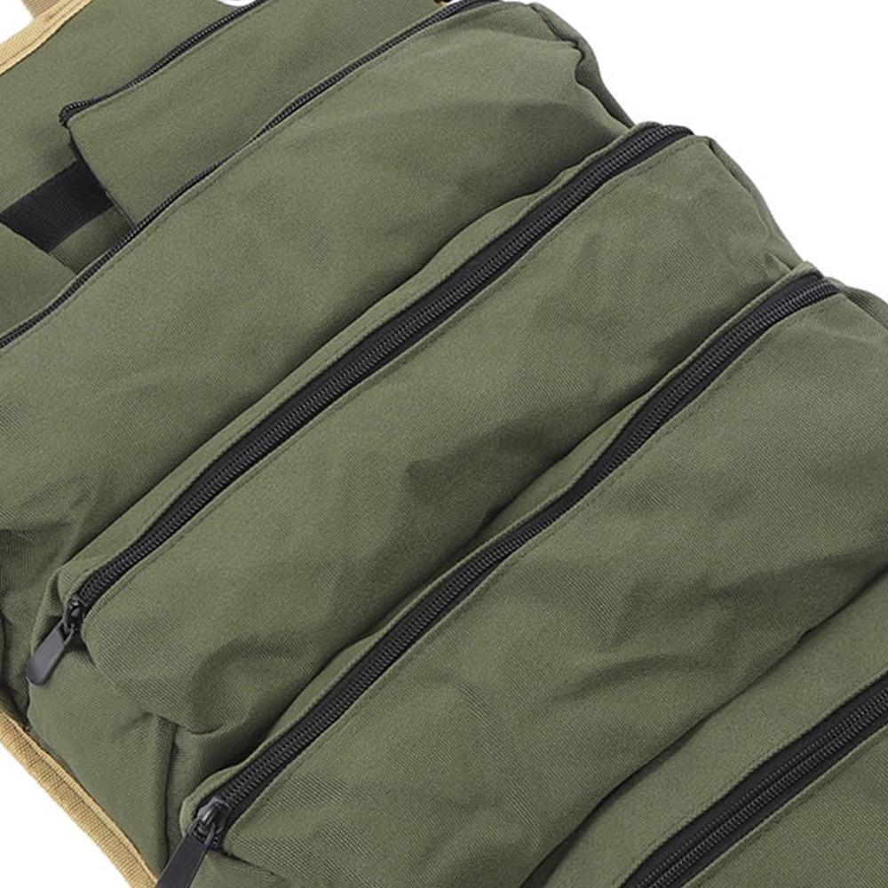 Oxford Cloth Roll Up Tool Bag Separate Pockets Portable Tool Storage Bag  Gardening