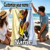 Custom Name Personalized Club America Print Beach Towel, for Trip Camping Beach Party Home Decor, Birthday Gift for Family & Friends